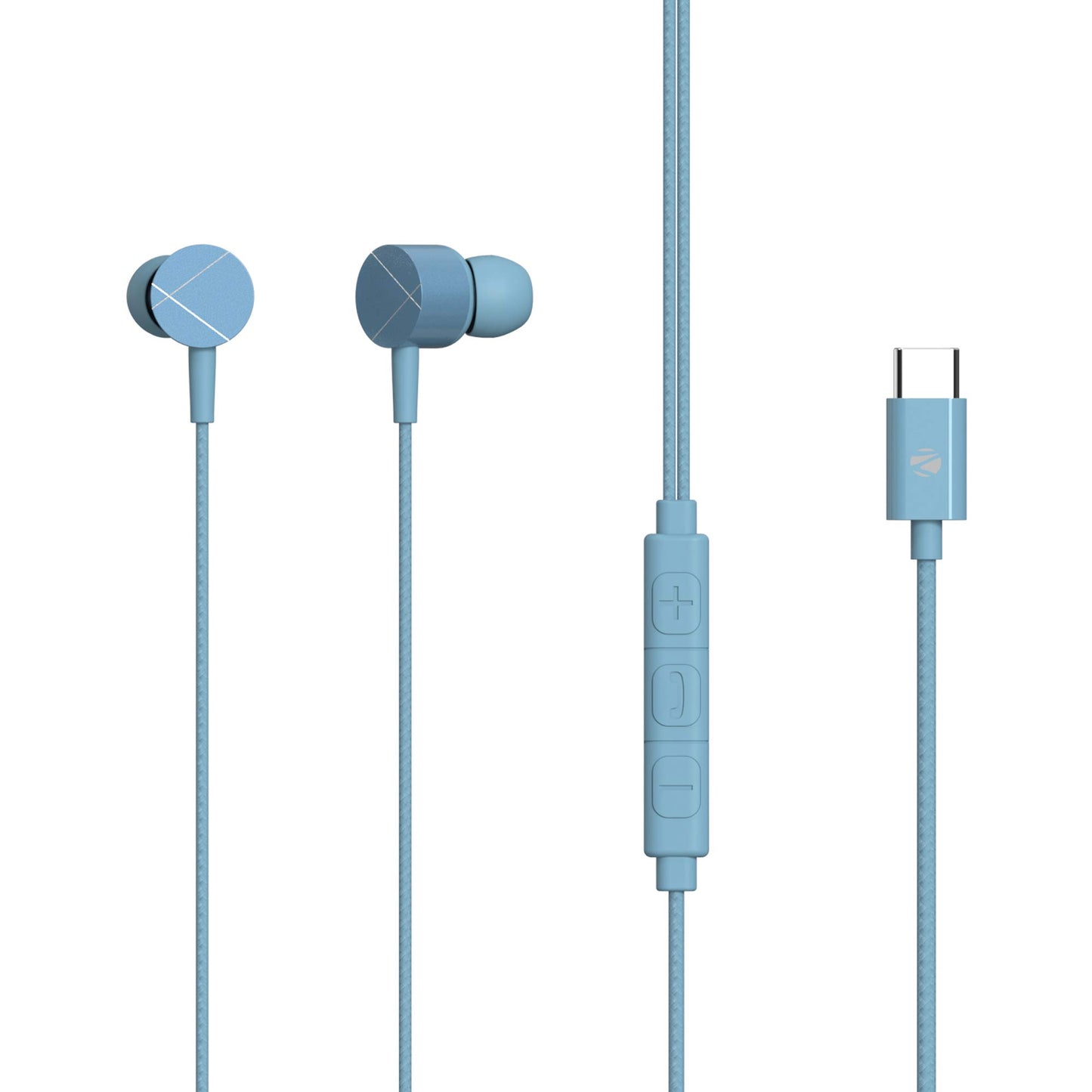 ZEBRONICS Zeb-Buds C2 in Ear Type C Wired Earphones with Mic, Braided 1.2 Metre Cable, Metallic Design, 10mm Drivers, in Line Mic & Volume Controller (Red)