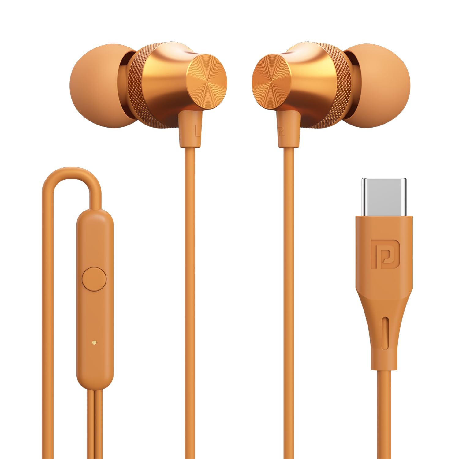 Portronics Conch Beat C in Ear Wired Earphones with Mic, Type C Audio Jack, 10mm Driver, 1.2m TPE Anti Tangle Wire, in line Mic Controls, Powerful Audio, Metal Alloy Body, Wide Compatibility(Silver)