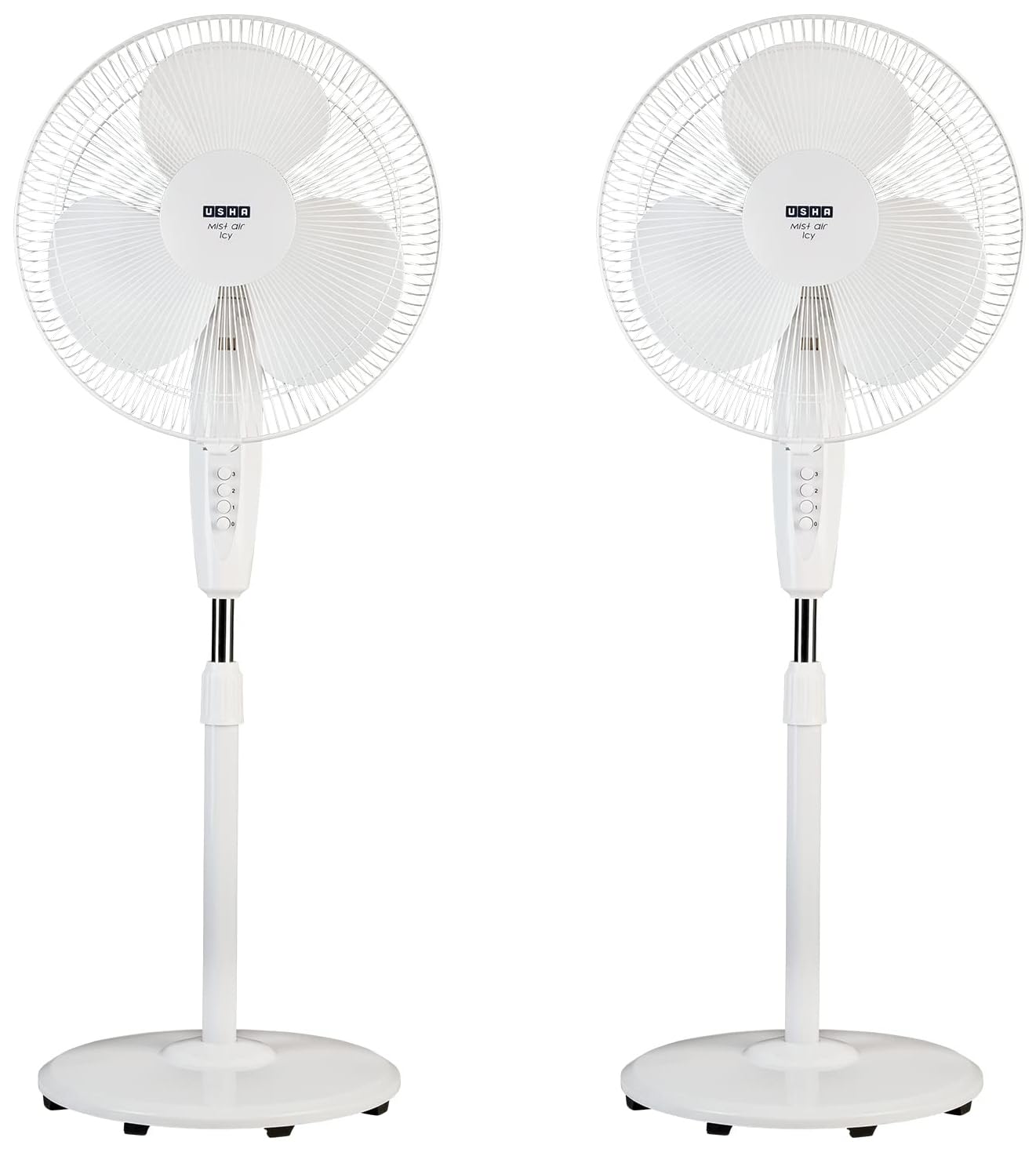 USHA Maxx Air Ultra Pedestal Fan | 400MM Sweep Size | 1350 RPM | Aerodynamic Blade Design for High Air Delivery | Anti - Rust Protection | Copper Motor | Light Blue