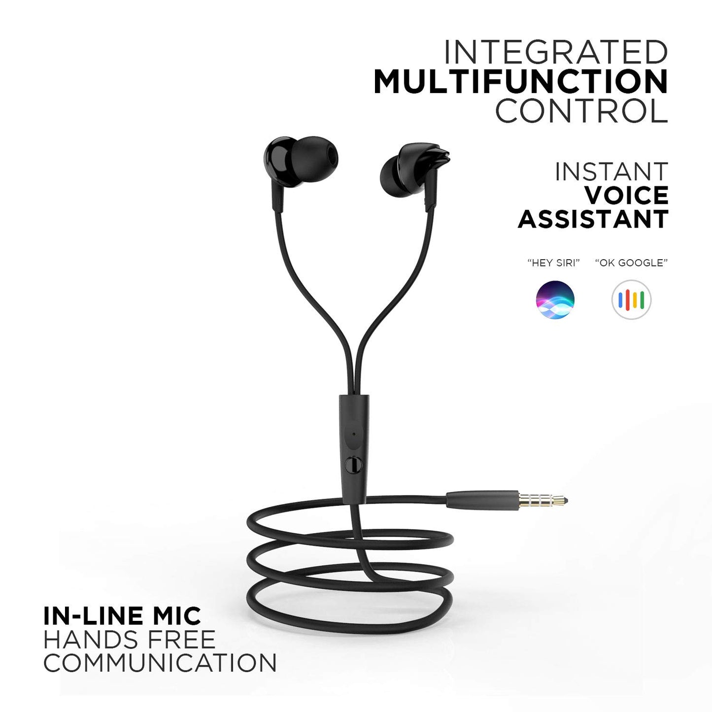 Boat BassHeads 100 in-Ear Headphones with Mic (Black)