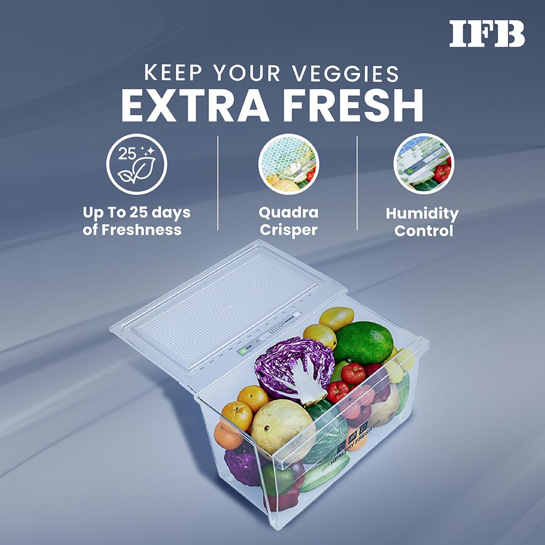 IFB 206L 5 Star Direct Cool Single Door Refrigerator (IFBDC-2325DBSE, Brush Grey, Advanced Inverter Compressor, Extraordinary Storage with Humidity Controller)