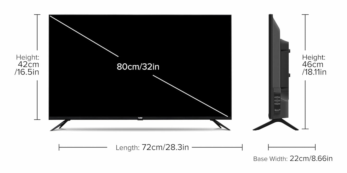 VW 80 cm (32 inches) Linux Frameless Series HD Ready Smart LED TV VW32C3