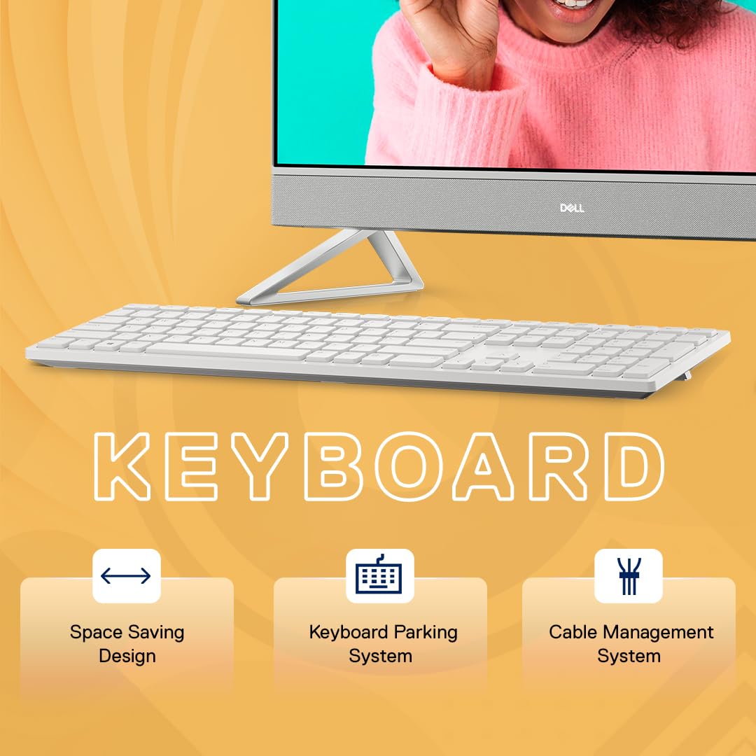 Dell 24" All-in-One PC (5420), 13th Gen Intel i7-1355U, 16GB DDR4, 1TB SSD, 23.8" FHD AG Narrow Border Touch, Pro Wireless Keyboard + Mouse, Pearl White with Fabric Cover,Win11 + Office H&S 2021