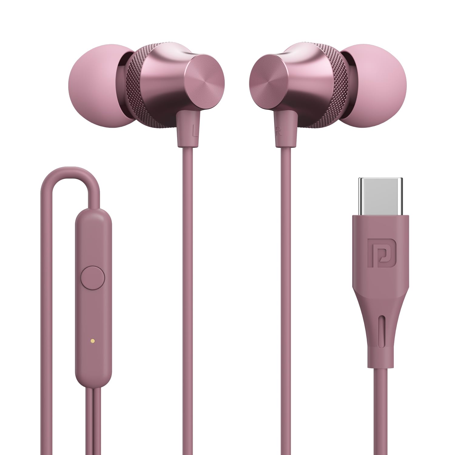 Portronics Conch Beat C in Ear Wired Earphones with Mic, Type C Audio Jack, 10mm Driver, 1.2m TPE Anti Tangle Wire, in line Mic Controls, Powerful Audio, Metal Alloy Body, Wide Compatibility(Silver)