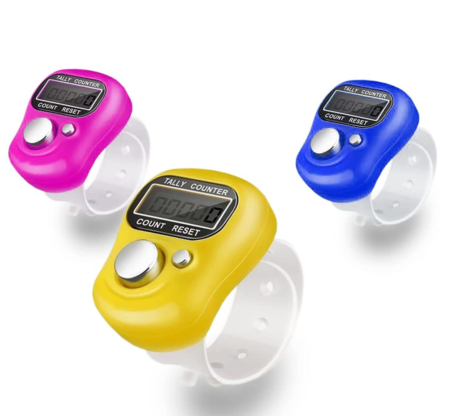 GLUN® Multiuse Finger Counter Portable Hand Finger Counting Machine Digital Head Electronic Tally Counter Pack of 3