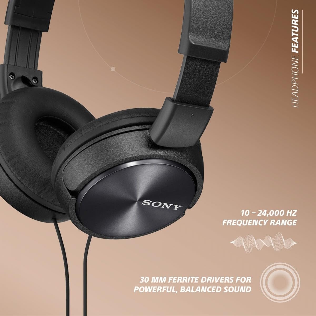 Sony ZX Series MDR-ZX310AP Wired Headband Stereo On Ear Headset -Black