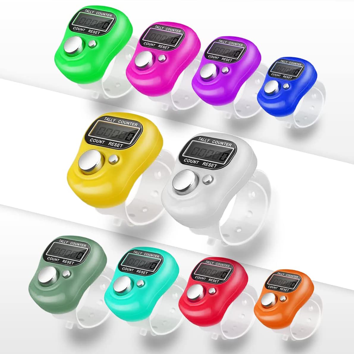 GLUN® Multiuse Finger Counter Portable Hand Finger Counting Machine Digital Head Electronic Tally Counter Pack of 3