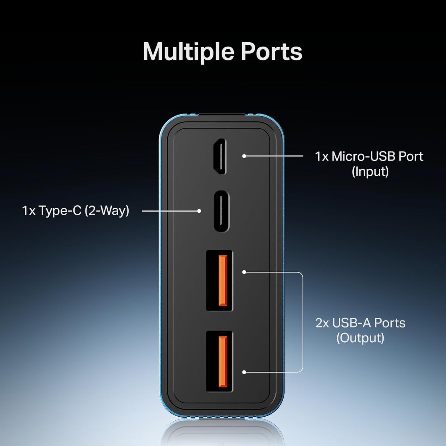 boAt Newly Launched PB435 Turbo 35W Power Bank with 20000mAh Battery, 35W 2-Way Super Fast Charging | 12-Layer Smart IC Protection | Triple Output & Dual Input in Sleek Aluminium Casing(Navy Blue)