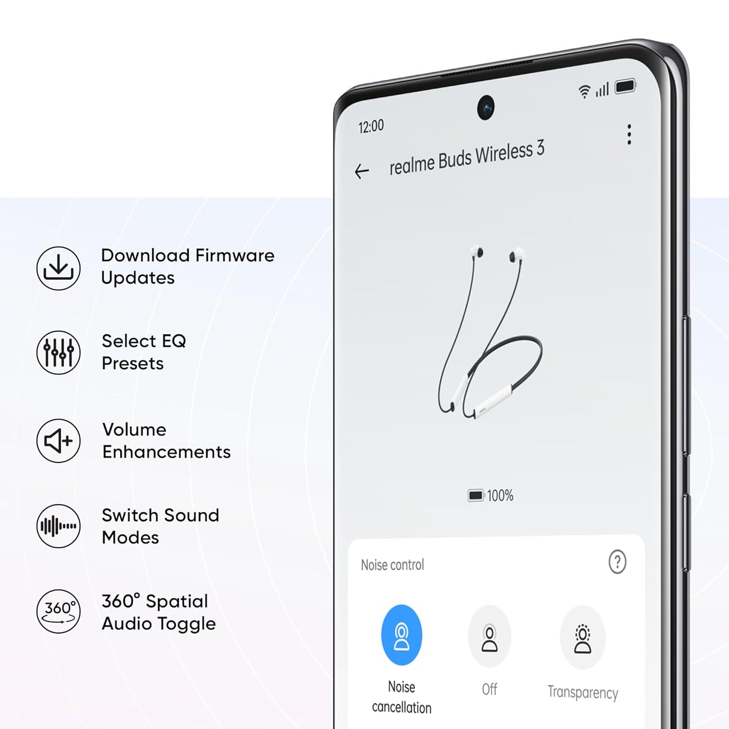 realme Buds Wireless 3 in Ear Bluetooth Headphones,30dB ANC, Spatial Audio,13.6mm Dynamic Bass Driver,Upto 40 Hours Playback, Fast Charging, 45ms Low Latency for Gaming,Dual Device Connection (Black)