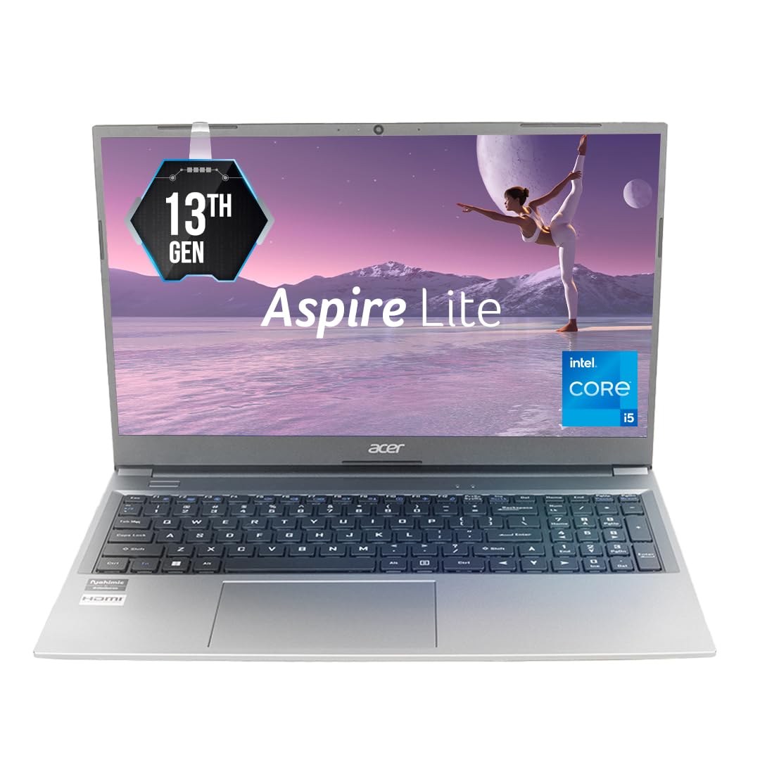 Acer Aspire Lite, 13th Gen, Intel Core i5-1334U, 16GB RAM, 512GB SSD, Full HD, 15.6"/39.62cm, Windows 11 Home, MS Office, Steel Gray, 1.59KG, AL15-53, Metal Body, Thin and Light Premium Laptop