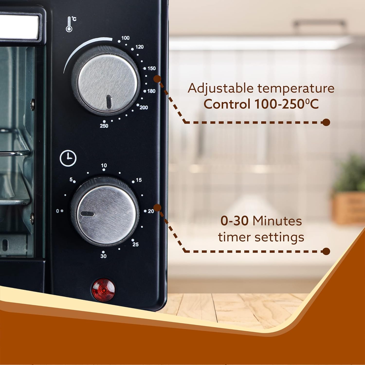 AGARO Marvel 9 Litre OTG, With Auto Shut-off, Timer Control, Heat Resistant Tempered Glass, Oven Toaster Griller for Cake Baking, Grilling, Toasting, OTG 800W (Black)