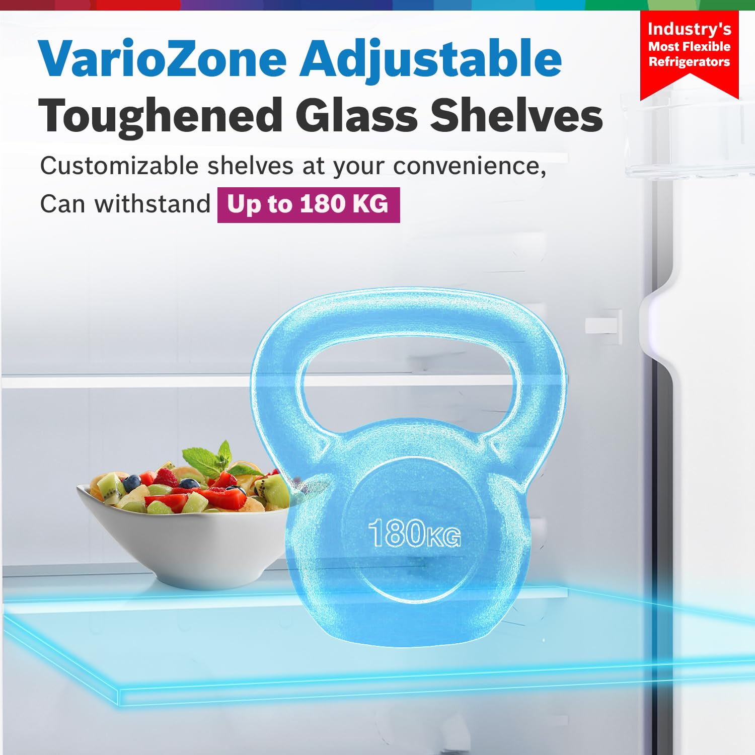 Bosch MaxFlex Convert 303L 3 Star Inverter Frost Free Triple Door Refrigerator (2023 model, CMC33S03NI, 8-in-1 Convertible, UV Protected Body Shield, VitaFresh Technology, Adaptive UI, Sparkly Steel)