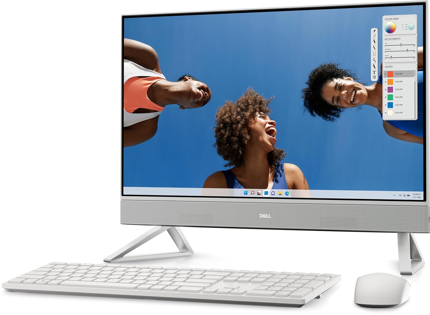 Dell AIO Inspiron 5430, Core 7-150U, 16 GB, 1TB SSD Intel® Graphics, 23.8" FHD AG Infinity Narrow Border AIT Infinity Touch Win 11 + Office H&S 2021 | Pearl White Cover | Wireless Keyboard & Mouse