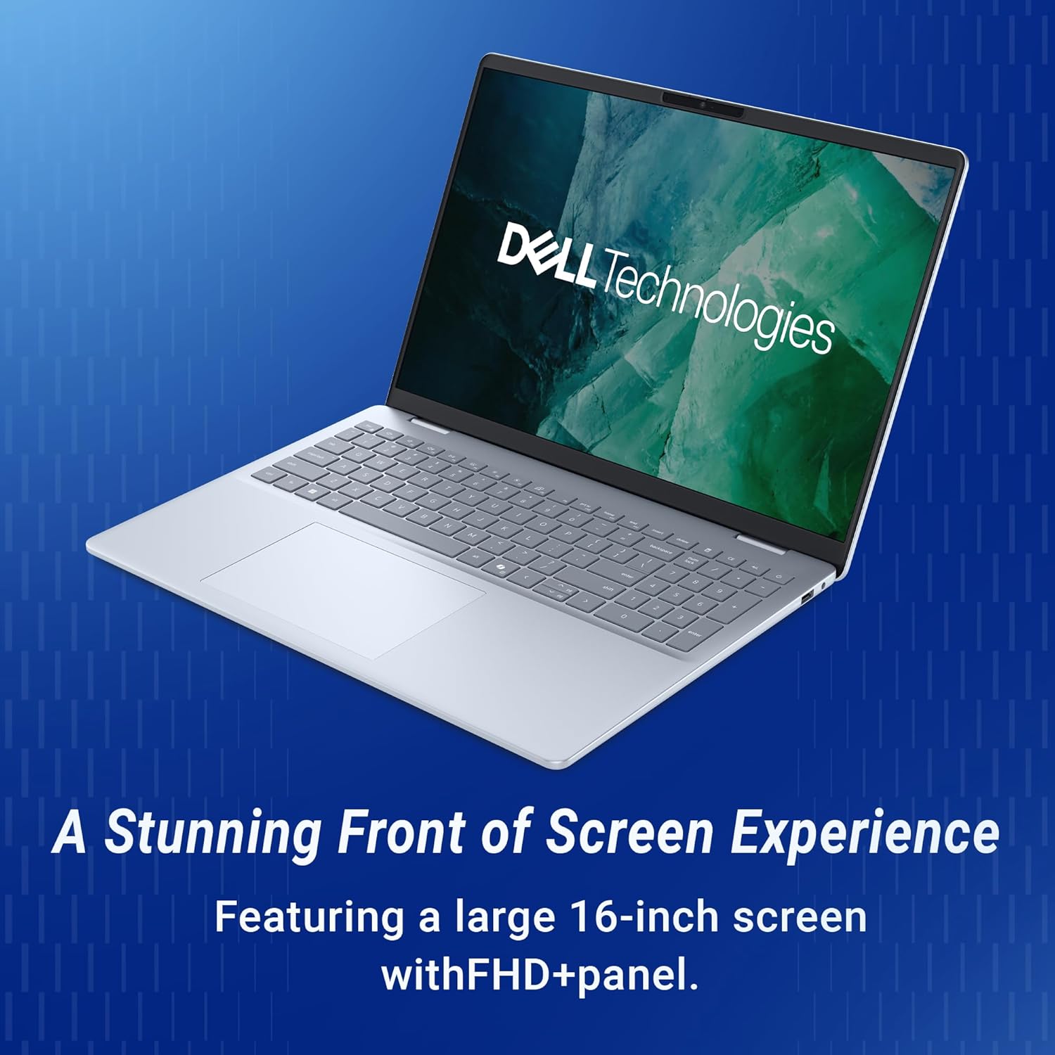Dell DB16255, R5-340 AI Processor / 16 GB LPDDR5X/ 512 GB SSD/AMD Radeon™ Graphics / 16" (40.64 cm) FHD Plus, 300 Nits, IPS Display, Backlit + FPS Keyboard, 15 Month McAfee/Ice Blue / 1.83 Kg