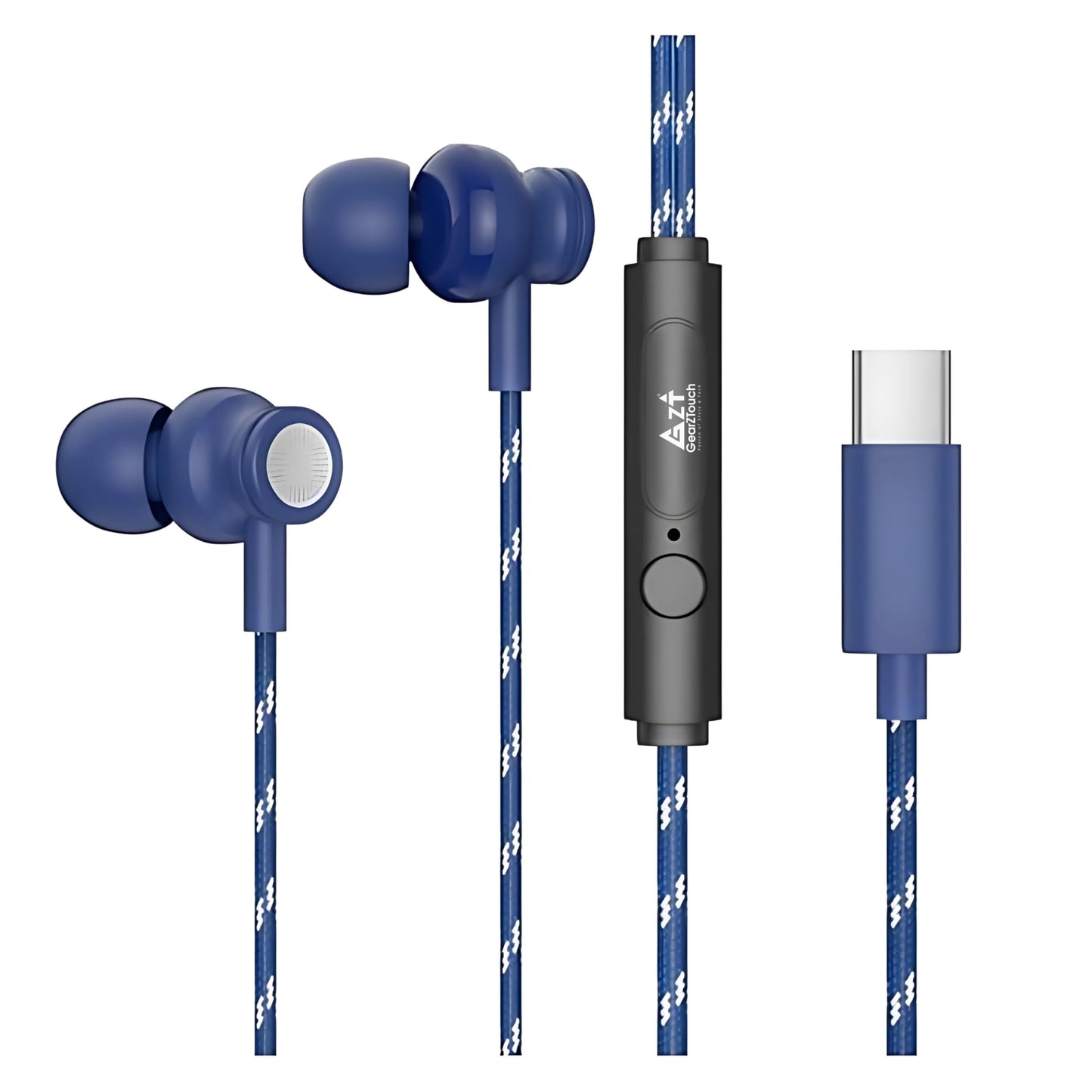 GEARZTOUCH Oasis inEar TypeC Earphone, in-Line Volume Controller & Powerful HD Mic, Clear Sound, Noise Isolation Compatible with Oneplus, Samsung, Oppo,Vivo,Redmi Having only TypeC Port- Intense Black