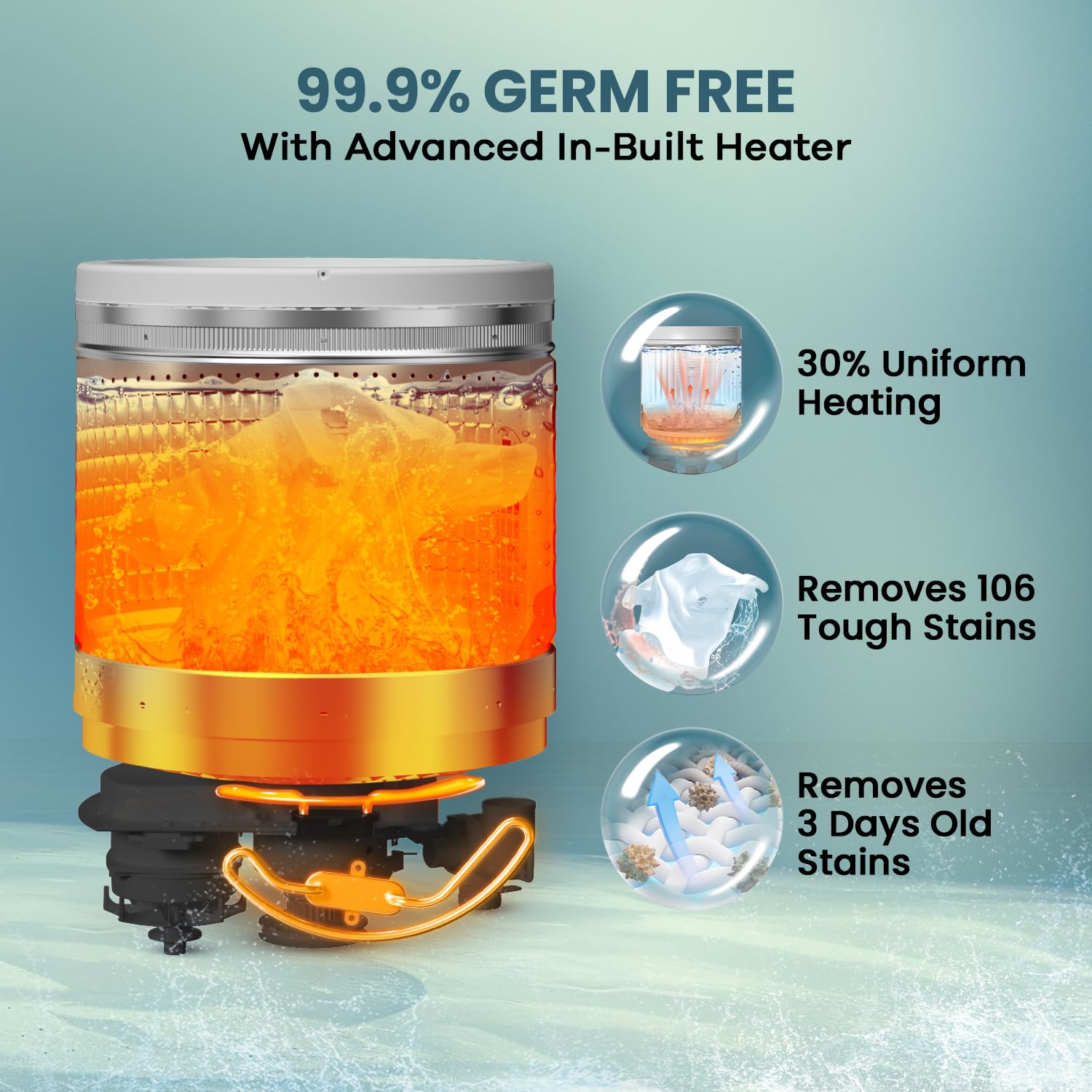 Haier 7.5 Kg 5 star Fully Automatic Top Loading Washing Machine HWM75-H826S6, Starry Silver, Butterfly Shape Heater, Oceanus Wave Drum,Near Zero Pressure, Toughened glass)