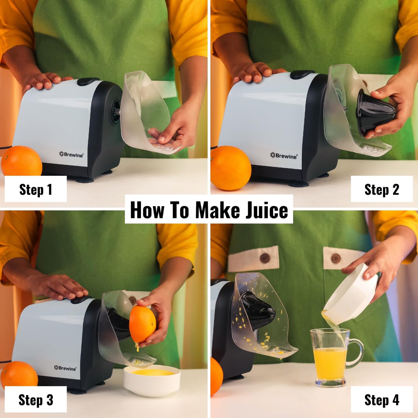 Brewine 2-in-1 Coconut Scraper & Citrus Juicer with Dual Speed Settings, Cooling Fan for Ventilation, Stainless Steel Scraping Blade, Splash Guard, Super Suction Feet for Stability, Blue, 200 Watts