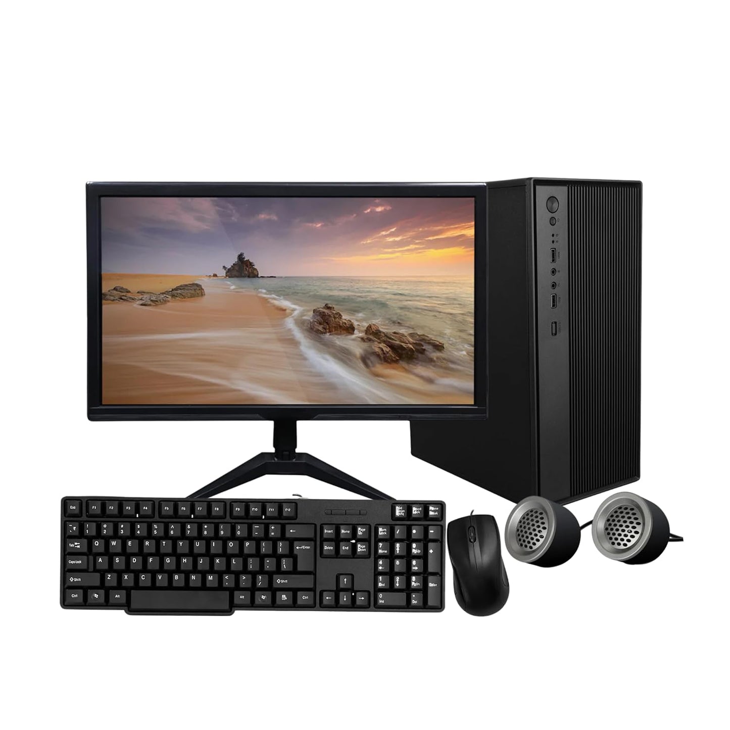 TECNICO Desktop Computer Set, Windows 11 Intel Core I5-2400, 8GB RAM, 128GB SSD, 20-Inch Monitor, Keyboard, Mouse, Speakers