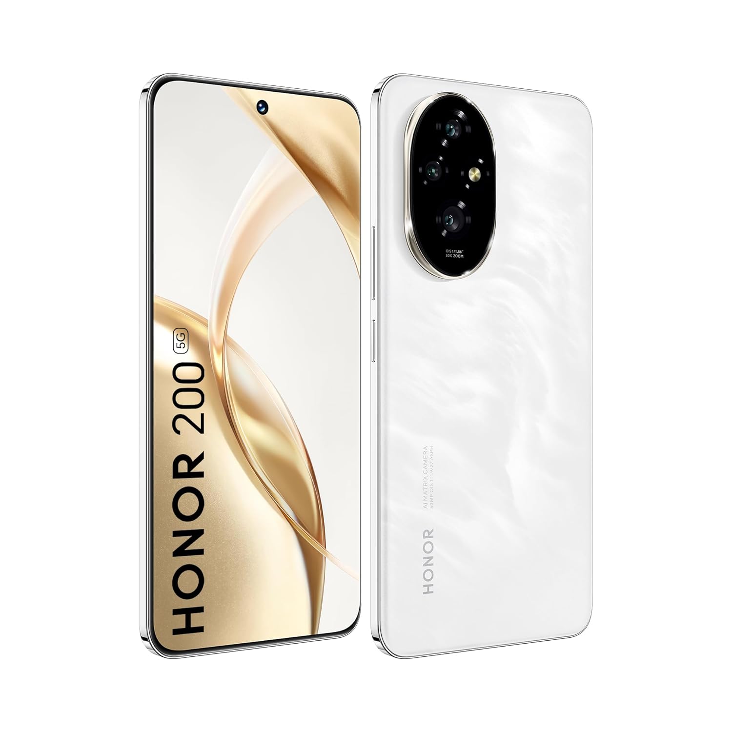 HONOR 200 5G (8GB+256GB, Moonlight White) – 50MP+50MP+12MP Triple Camera with Dual OIS | 50MP Selfie | Quad-Curved AMOLED Display | AI-Powered MagicOS 9.0 | Without Charger