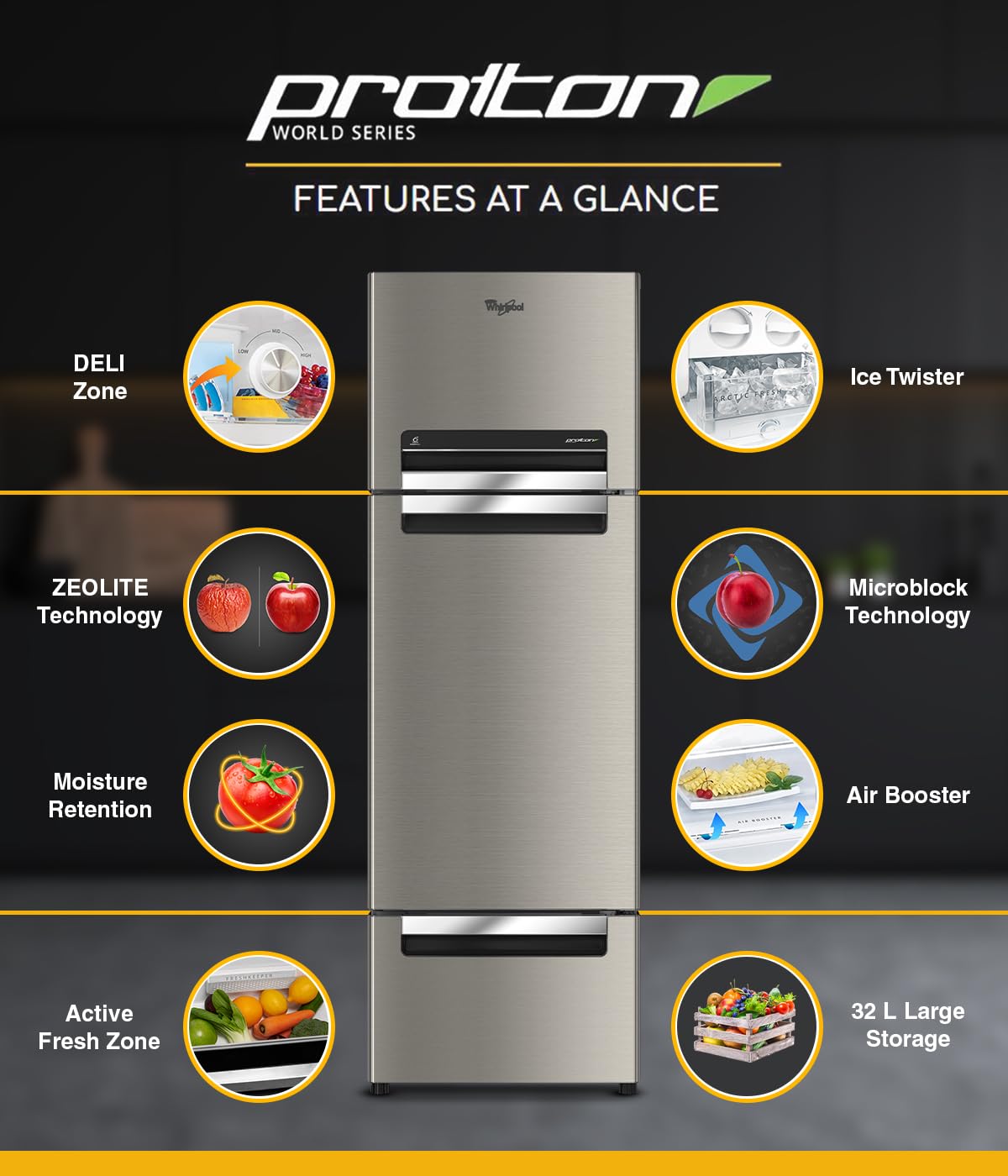 Whirlpool 330 L Frost Free Multi-Door Refrigerator(FP 343D Protton Roy, Alpha Steel)