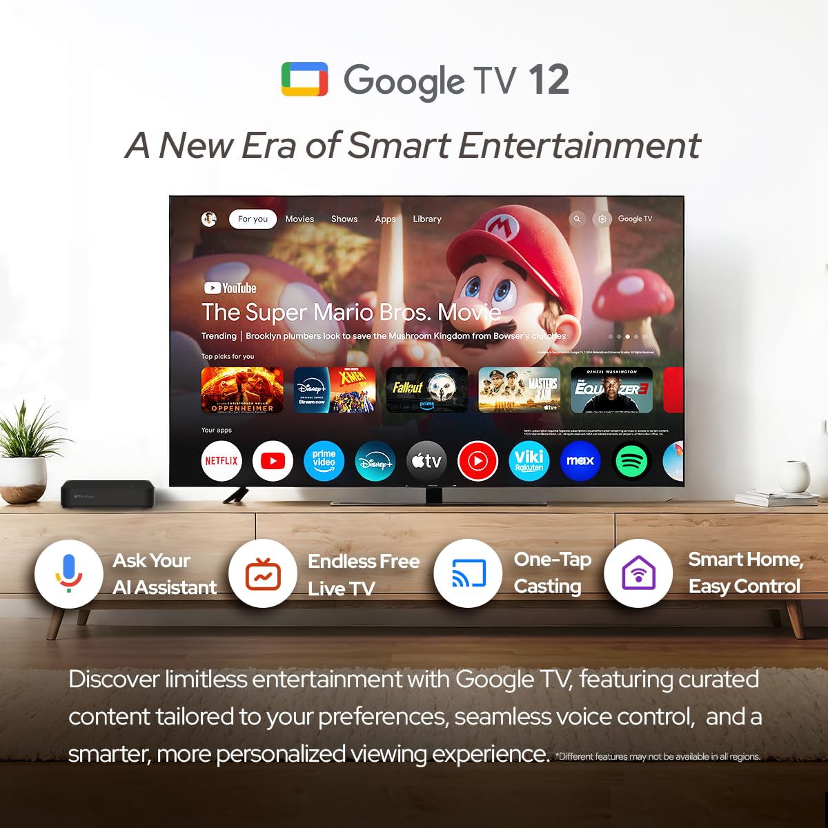 ElectroniksIndia GT1 GTV Android 12 Certified Mini PC : Realtek RTD1325, 2GB DDR4, 32GB eMMC, WiFi 6, Dolby Atmos, 4K HDR, Ai-Powered Visuals