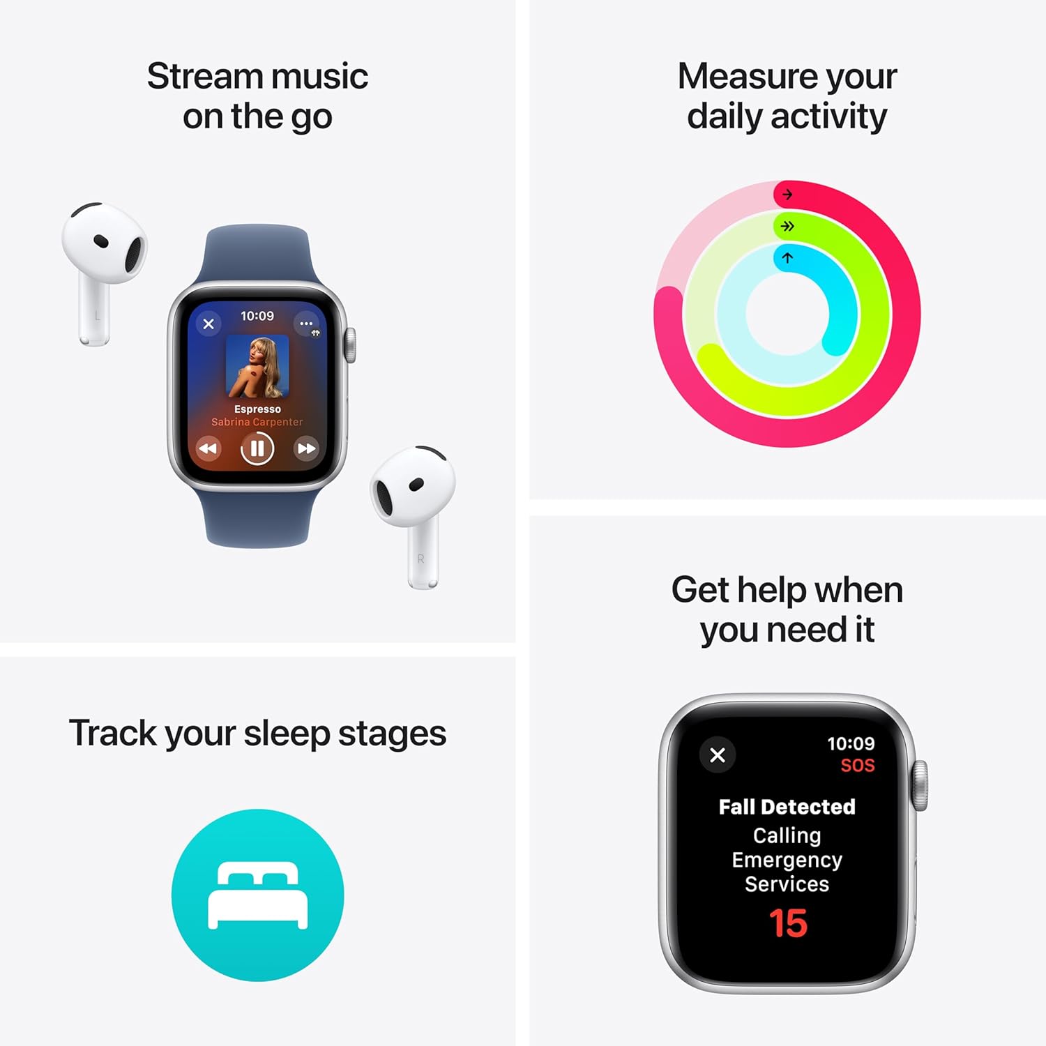 Apple Watch SE (2nd Gen, 2023) [GPS 44mm] Smartwatch with Midnight Aluminum Case with Midnight Sport Band. Fitness & Sleep Tracker, Crash Detection, Heart Rate Monitor, Retina Display