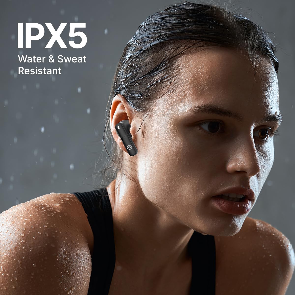 pTron Bassbuds Blaze in-Ear TWS Earbuds w/ 13mm Drivers, 50Hrs Playtime, AI-ENC Clear Calls, Bluetooth V5.4 Wireless Headphones, Touch Control, Voice Assistant, Type C Charging & IPX5 (Black & Grey)