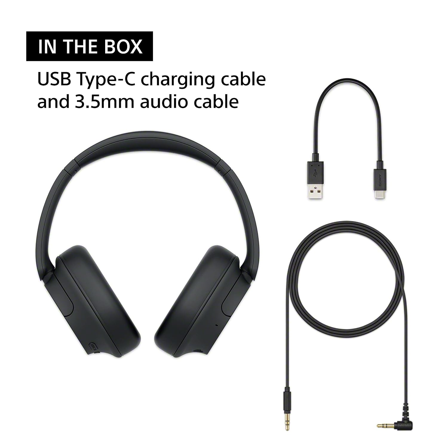 Sony WH-CH720N Active Noise Cancellation Wireless Bluetooth Over Ear Headphones with Mic, Adaptive Sound Control, Quick Charge, Up to 35Hrs Battery, Customized EQ- Black