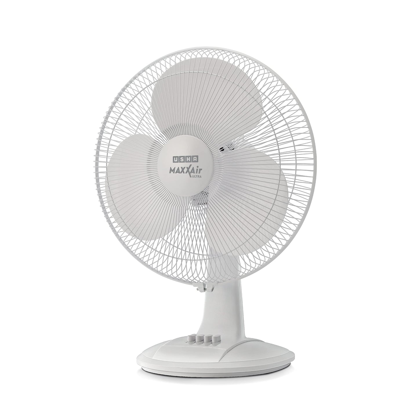 USHA Maxx Air Ultra Table Fan | 400MM Sweep Size | 1350_RPM | Aerodynamic Blade Design for High Air Delivery | Corrosion Protection with Plastic Blades | 3 Speed Settings | Light Blue