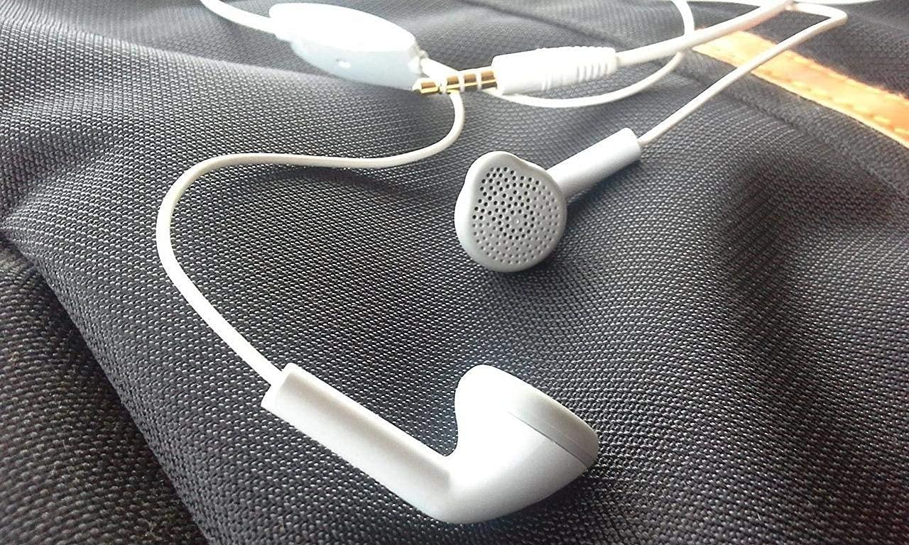 Earphones for Samsung Galaxy M30s / M 30 s Earphones Original Like Wired in-Ear Headphones Stereo Deep Bass Head Hands-Free Headset Earbud with Built in-line Mic, 3.5mm Jack (YS11, White)
