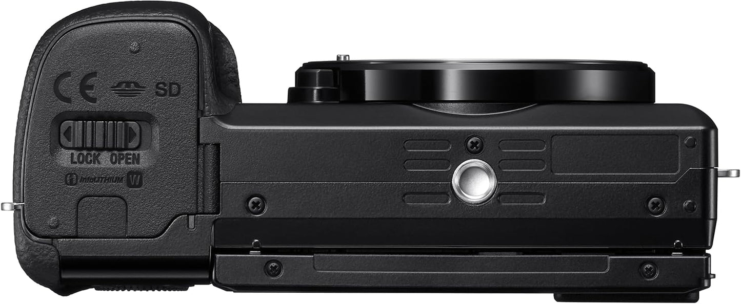 Sony New Alpha ILCE-6100X (Previously ILCE-6100Y) with Upgraded SELP1650 (Ver 2) Power Zoom Lens + SEL55210 Lens | 24.2 MP | APS-C Sensor | Fast Auto Focus | Tiltable LCD – Black