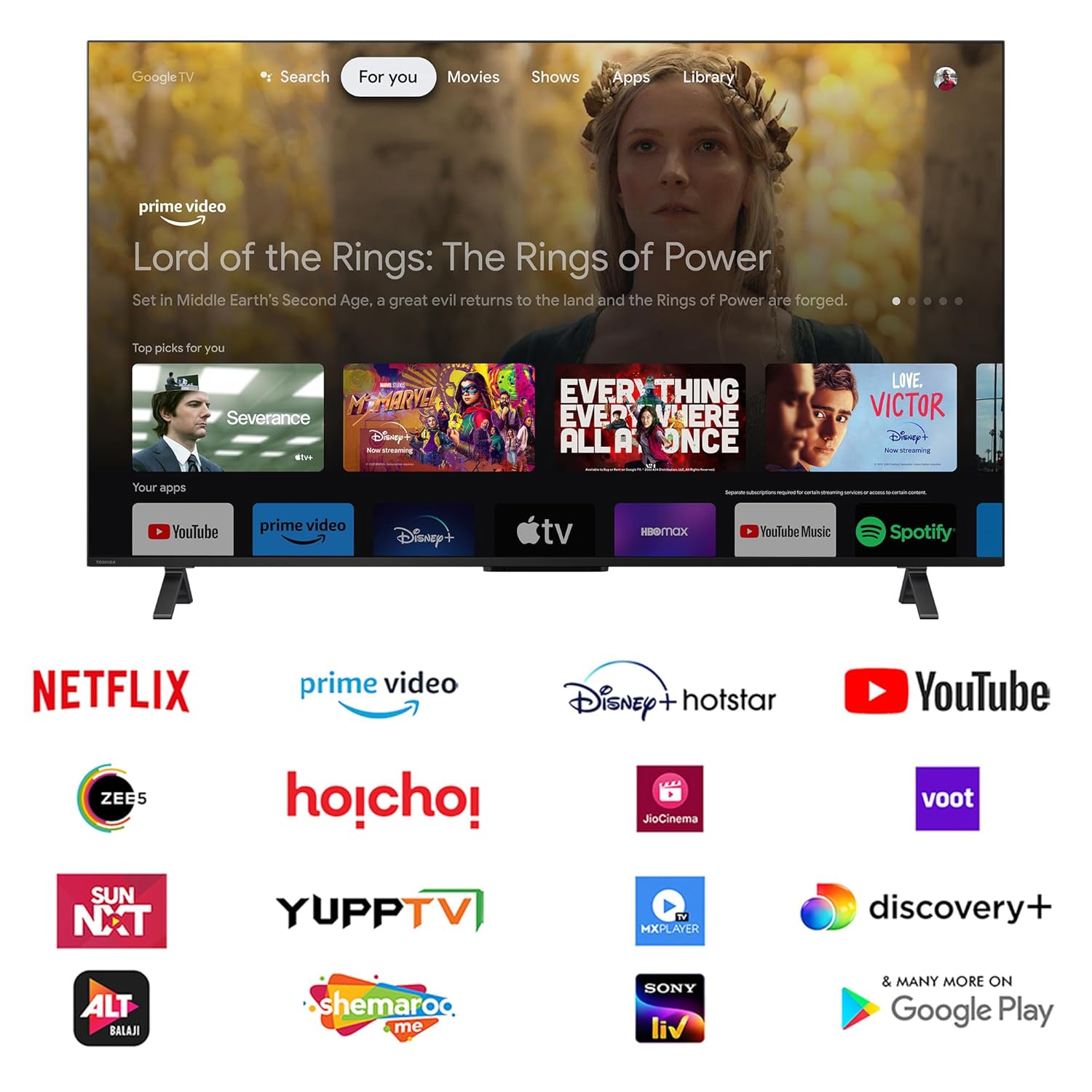 TOSHIBA 164 cm (65 inches) M550MP Series 4K Ultra HD Smart QLED Google TV 65M550MP (Black)