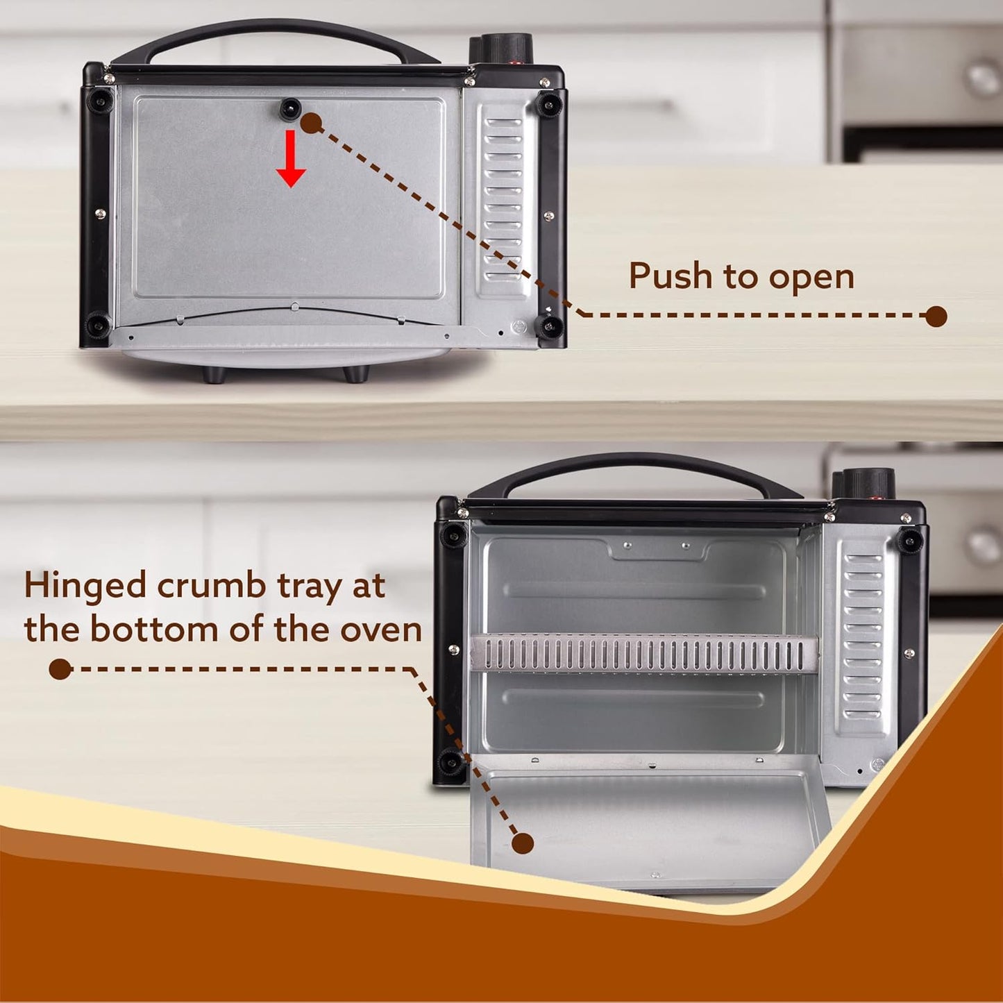AGARO Marvel 9 Litre OTG, With Auto Shut-off, Timer Control, Heat Resistant Tempered Glass, Oven Toaster Griller for Cake Baking, Grilling, Toasting, OTG 800W (Black)