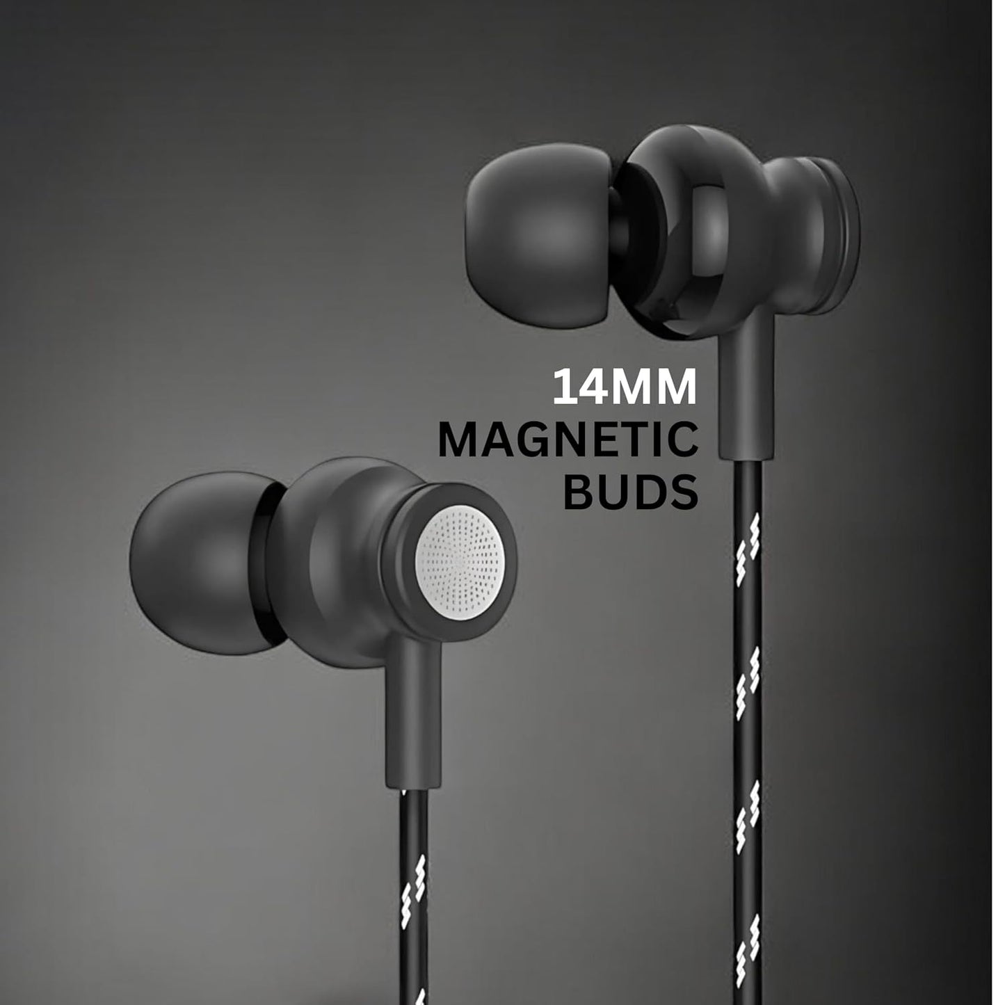 GEARZTOUCH Blast-C Type C Wired Earphone with Powerful HD Mic for Clear Sound, in-Line Volume Controller & Noise Cancellation Compatible with only TypeC Jacks in Mobiles- ZETBLACK