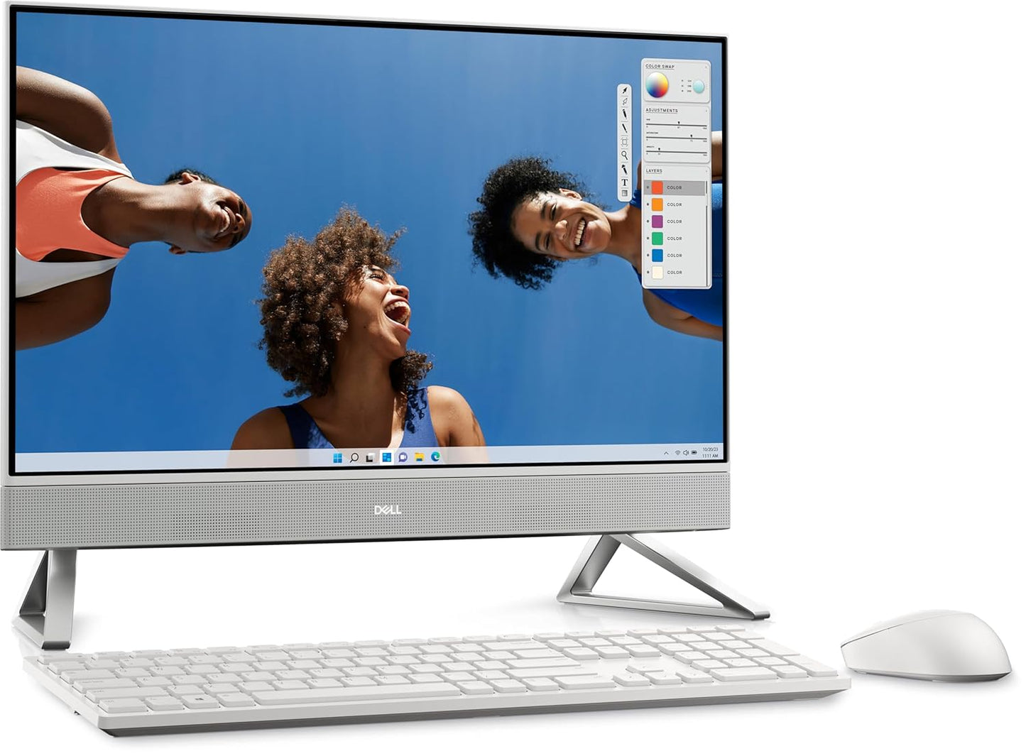 Dell AIO Inspiron 5430, Core 7-150U, 16 GB, 1TB SSD Intel® Graphics, 23.8" FHD AG Infinity Narrow Border AIT Infinity Touch Win 11 + Office H&S 2021 | Pearl White Cover | Wireless Keyboard & Mouse