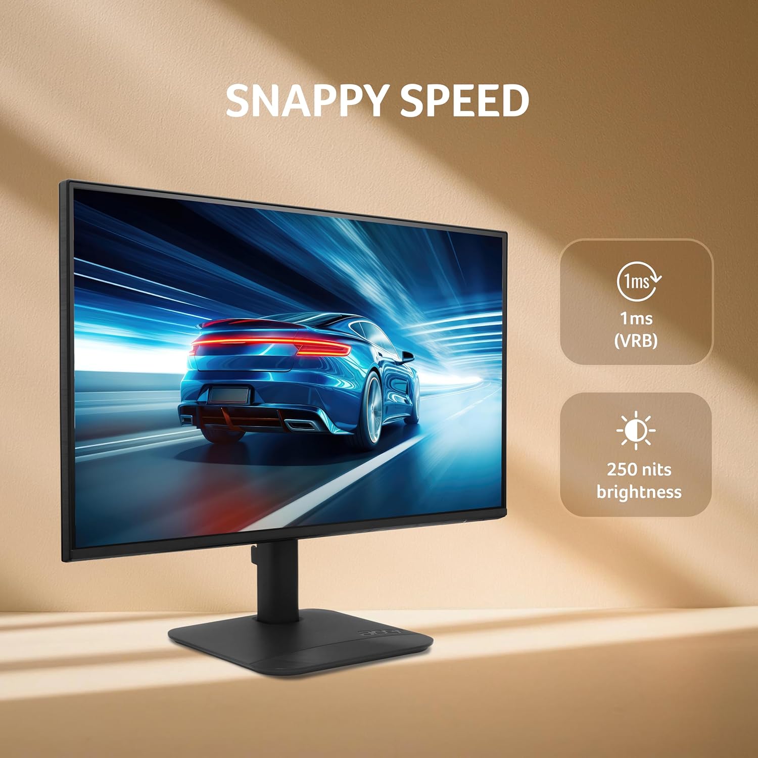 Acer KA270 P6 27 Inch IPS Full HD Backlit LED Monitor I 144Hz Refresh Rate, 1MS VRB, AMD FreeSync I 99% sRGB I 1 x VGA 1 x HDMI with Inbox HDMI Cable I Zero Frame Design I Eye Care I Stereo Speakers