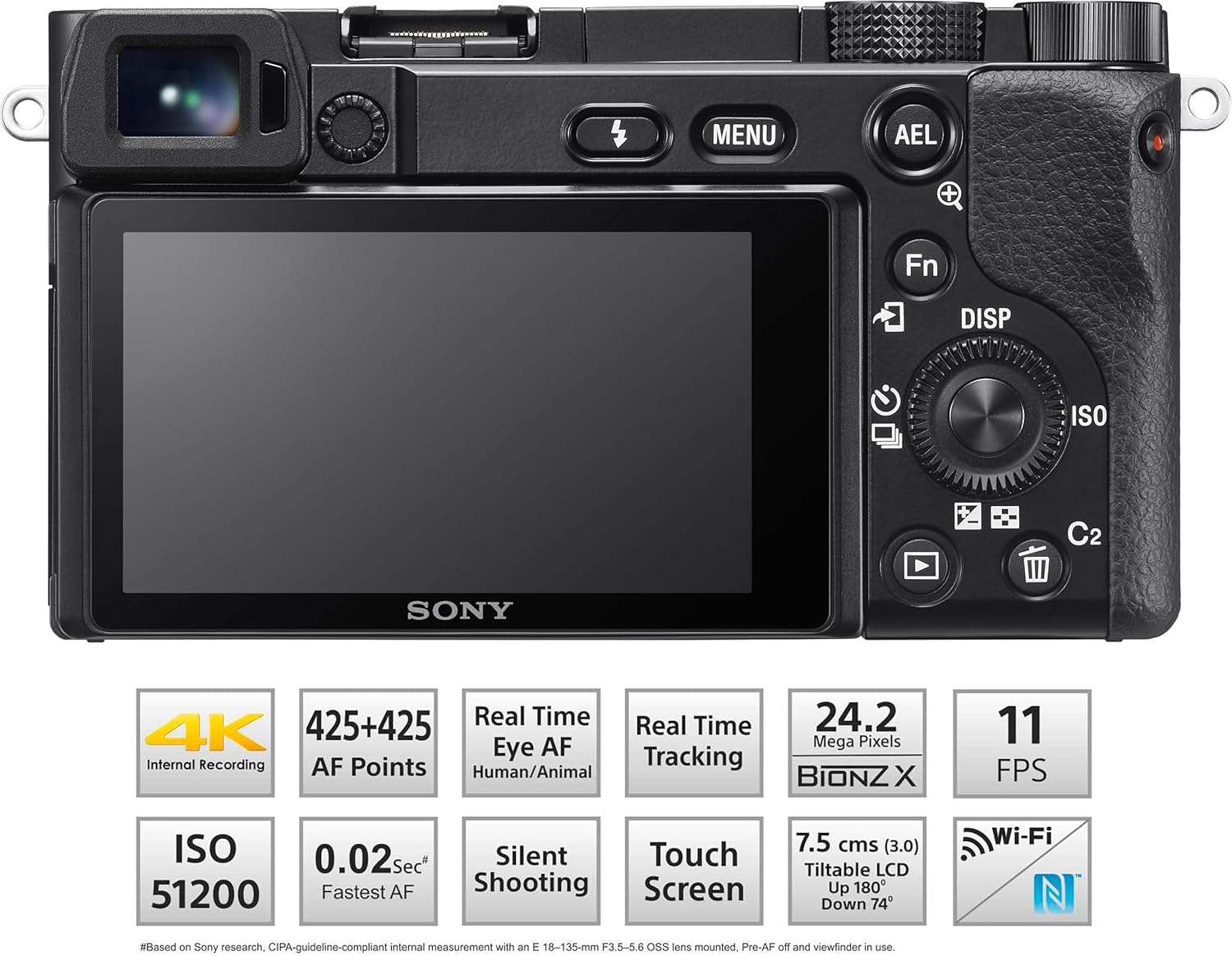 Sony New Alpha ILCE-6100X (Previously ILCE-6100Y) with Upgraded SELP1650 (Ver 2) Power Zoom Lens + SEL55210 Lens | 24.2 MP | APS-C Sensor | Fast Auto Focus | Tiltable LCD – Black