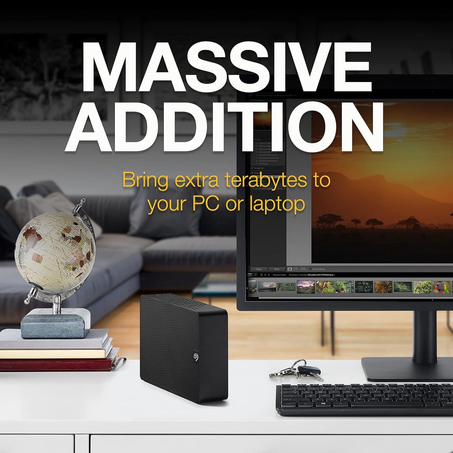 Seagate Expansion 20TB External Hard Drive HDD - USB 3.0, with Rescue Data Recovery Services (STKP20000400)