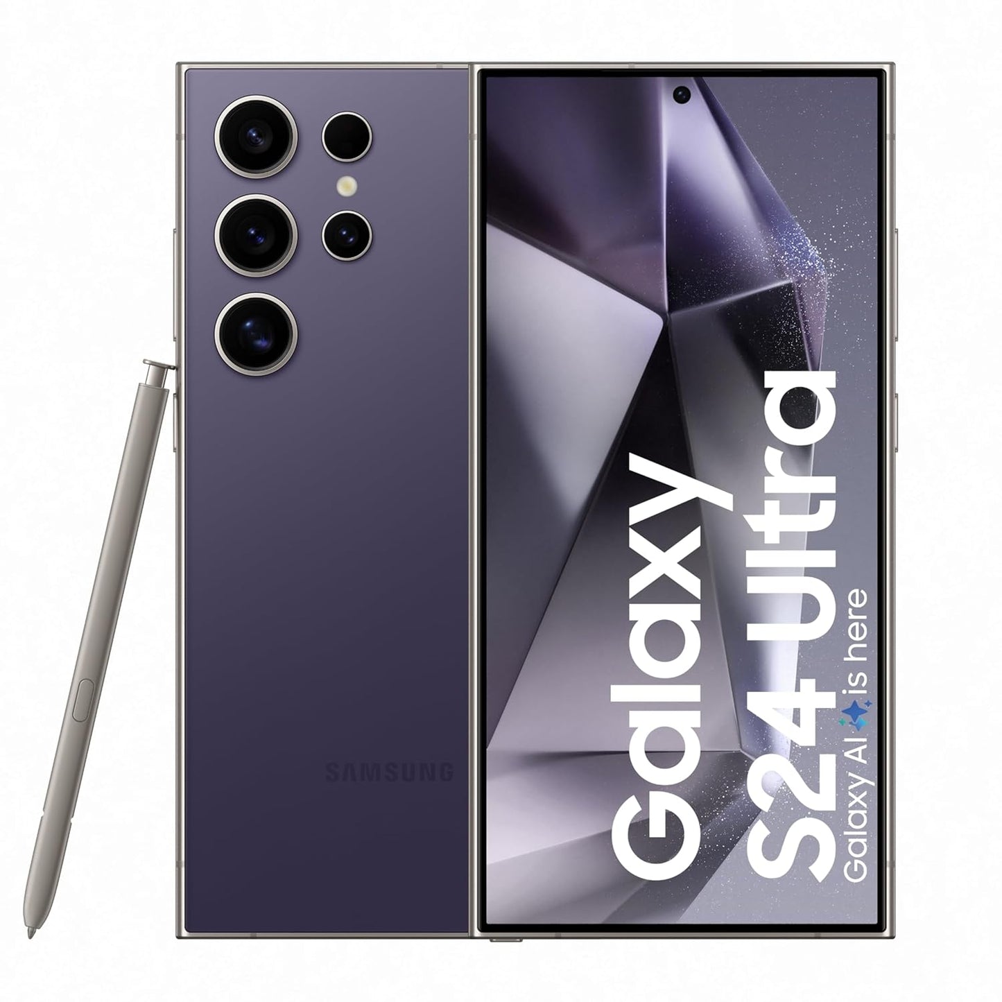 Samsung Galaxy S24 Ultra 5G AI Smartphone with Galaxy AI (Titanium Violet, 12GB, 256GB Storage), Snapdragon 8 Gen 3, 200 MP Camera with ProVisual Engine and 5000mAh Battery