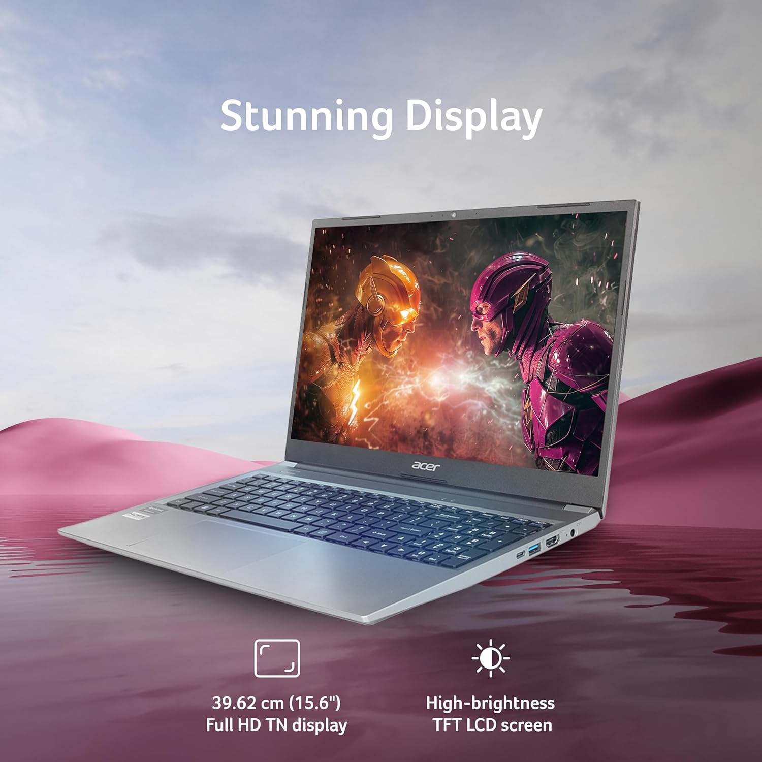 Acer Aspire Lite, 13th Gen, Intel Core i5-1334U, 16GB RAM, 512GB SSD, Full HD, 15.6"/39.62cm, Windows 11 Home, MS Office, Steel Gray, 1.59KG, AL15-53, Metal Body, Thin and Light Premium Laptop