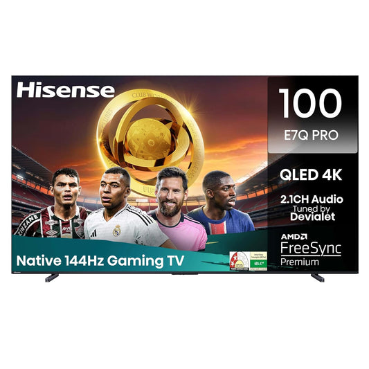 Hisense 254 cm (100 inches) E7Q PRO Series 4K Ultra HD Smart QLED TV 100E7Q PRO (Charcoal Grey)