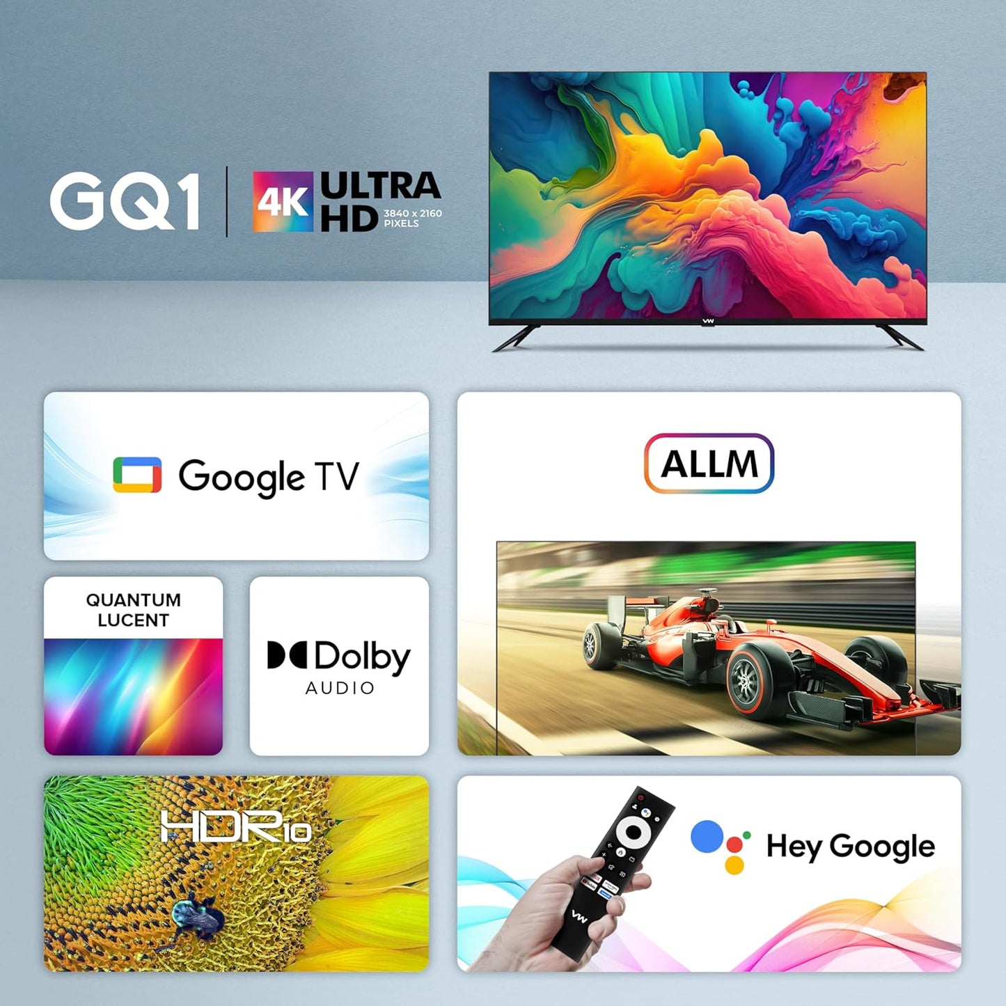 VW 109 cm (43 inches) Pro Series 4K Ultra HD Smart QLED Google TV VW43GQ1