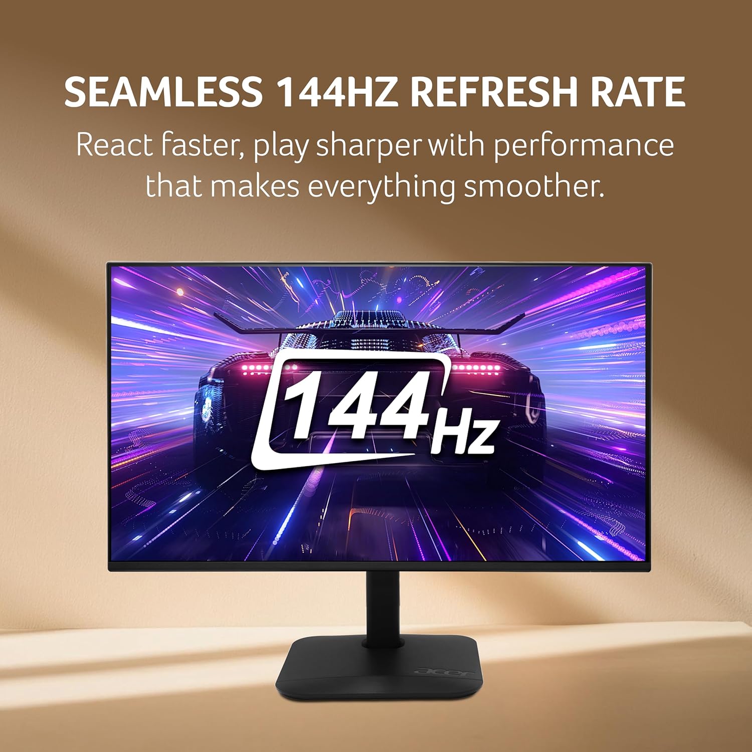 Acer KA270 P6 27 Inch IPS Full HD Backlit LED Monitor I 144Hz Refresh Rate, 1MS VRB, AMD FreeSync I 99% sRGB I 1 x VGA 1 x HDMI with Inbox HDMI Cable I Zero Frame Design I Eye Care I Stereo Speakers