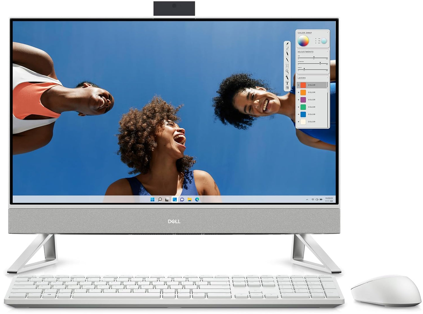Dell AIO Inspiron 5430, Core 7-150U, 16 GB, 1TB SSD Intel® Graphics, 23.8" FHD AG Infinity Narrow Border AIT Infinity Touch Win 11 + Office H&S 2021 | Pearl White Cover | Wireless Keyboard & Mouse