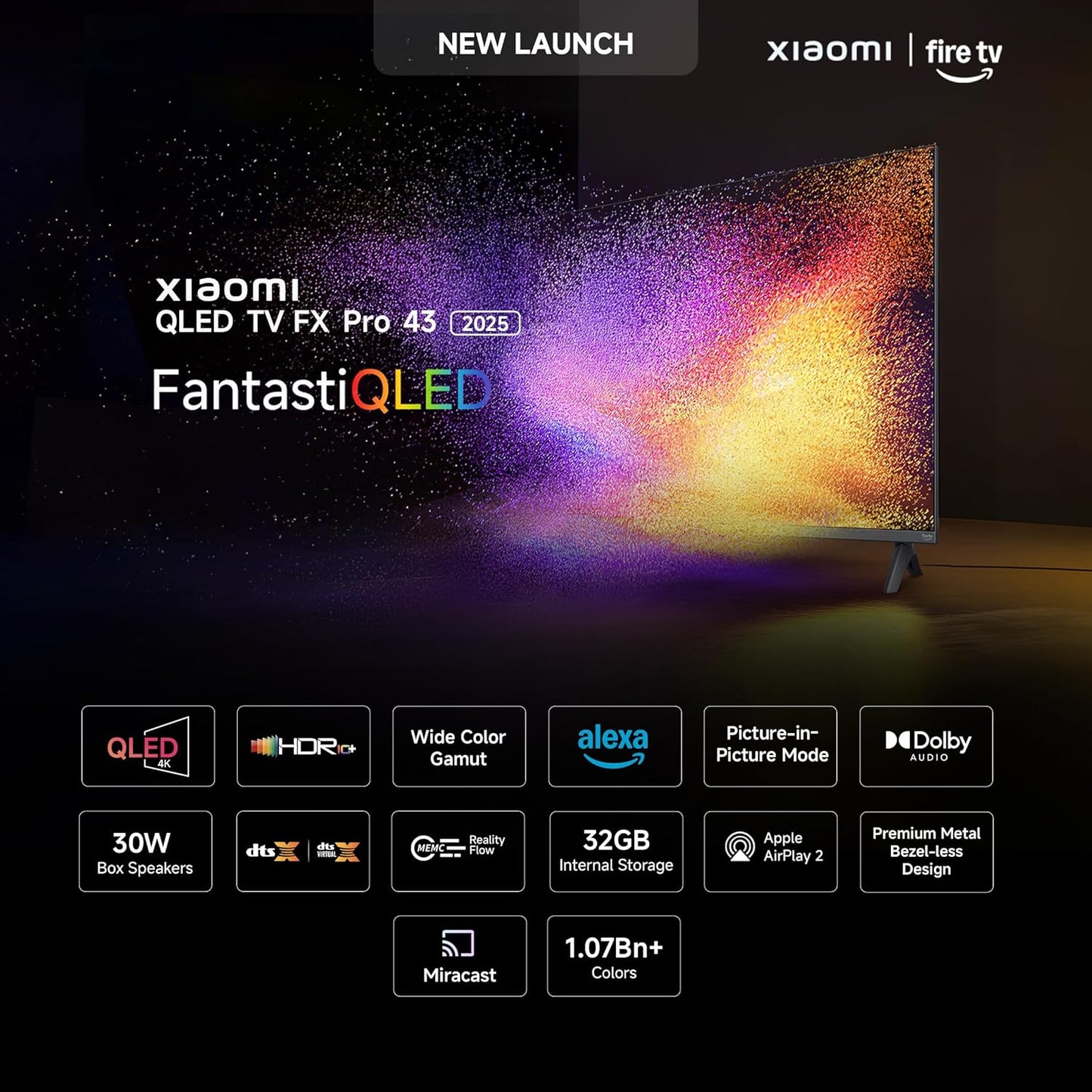 Xiaomi 108 cm (43 inch) FX Pro QLED Ultra HD 4K Smart Fire TV L43MB-FPIN