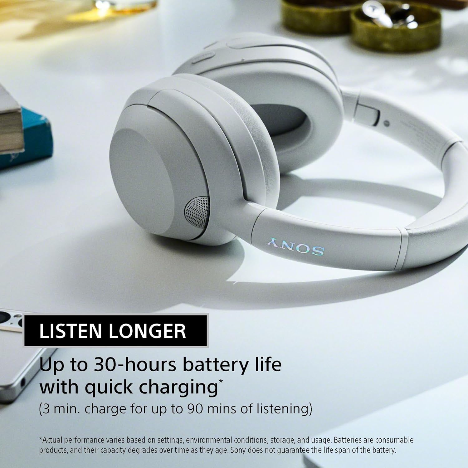Sony ULT Wear WH-ULT900N Noise Cancellation Wireless Bluetooth Over Ear Headphones with Massive Bass, Up to 50Hrs Battery-Black