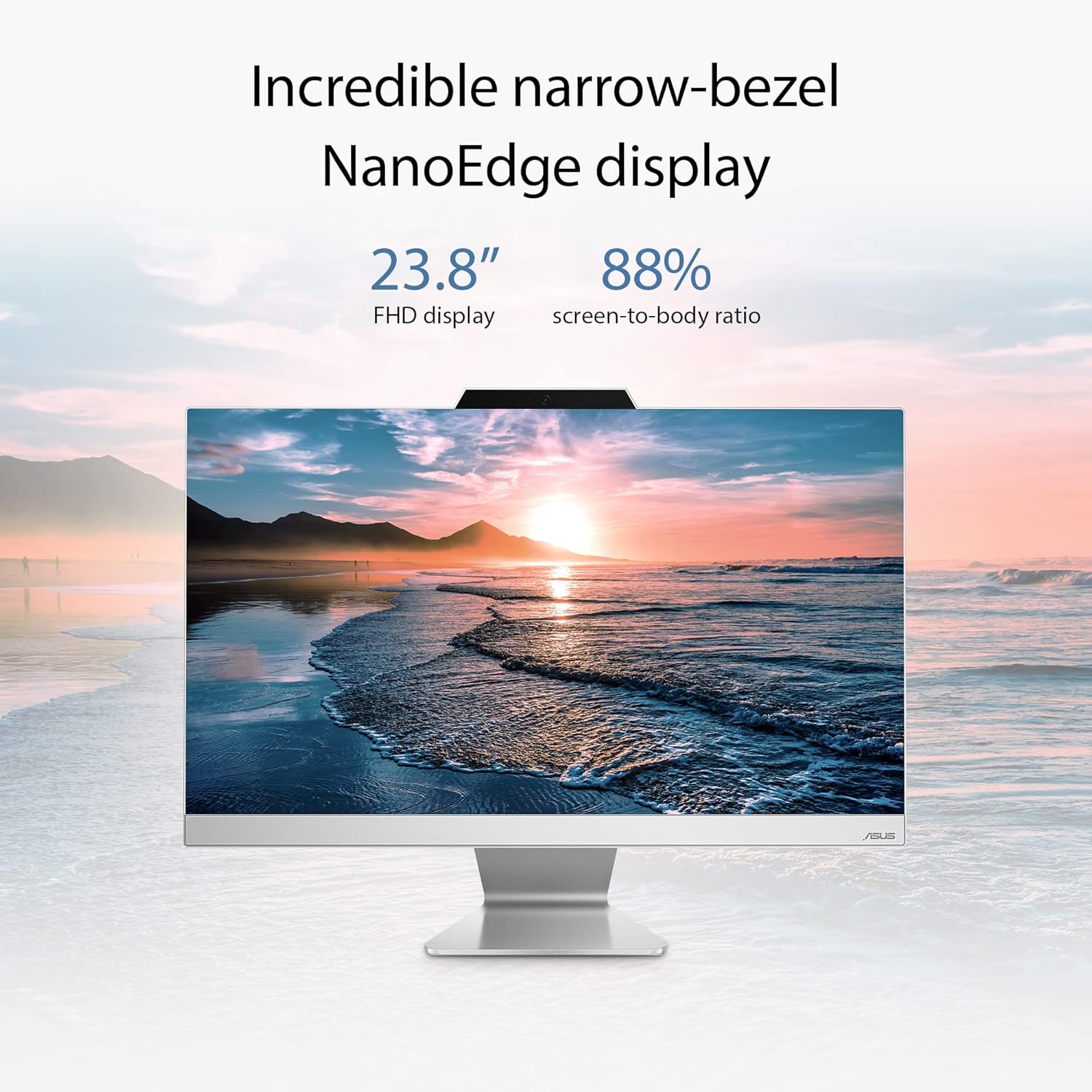 ASUS A3402, 23.8" FHD, 13th Gen, Intel Core i5-1335U, All-in-One PC (16GB RAM/1TB SSD/Windows 11/Office 2021/White/5.4 Kg),with Wireless White Keyboard & Mouse, 3 Years Warranty, A3402WVA-WPC005WS