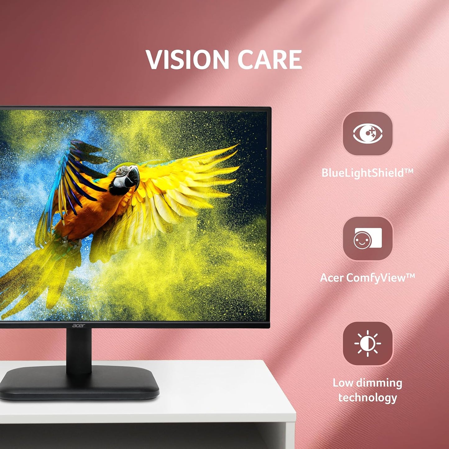 Acer EK240Y P6 P6 23.8 Inch IPS Full HD Backlit LED Monitor I 144Hz Refresh Rate, 1MS VRB Response Time, AMD FreeSync I 1 x VGA 1 x HDMI with Inbox HDMI Cable I Zero Frame Design I Eye Care I Black